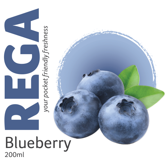 Rega Blueberry front packaging artwork