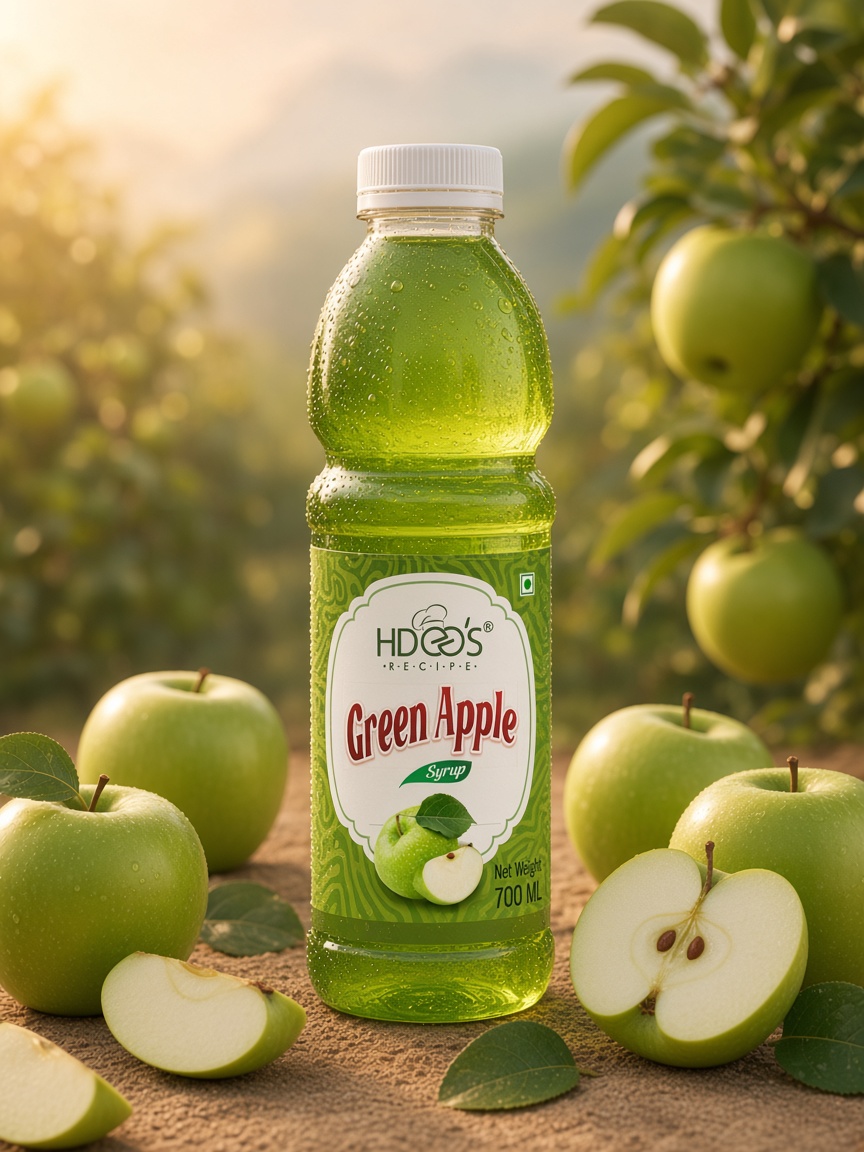 Hdees Green Apple syrup bottle
