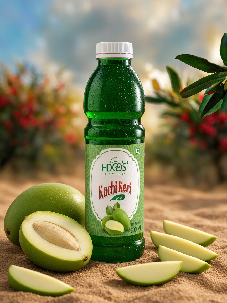 Hdees Kachi Keri syrup bottle
