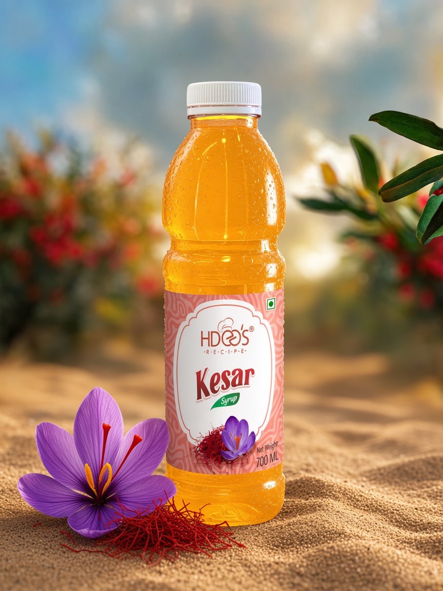 Hdees Kesar syrup bottle