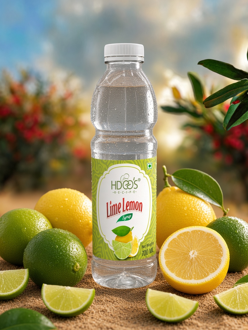 Hdees Lime Lemon syrup bottle