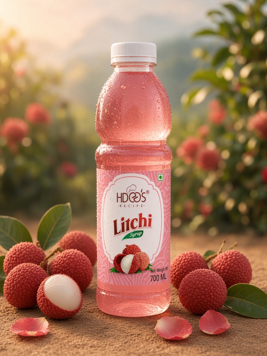 Hdees Litchi syrup bottle