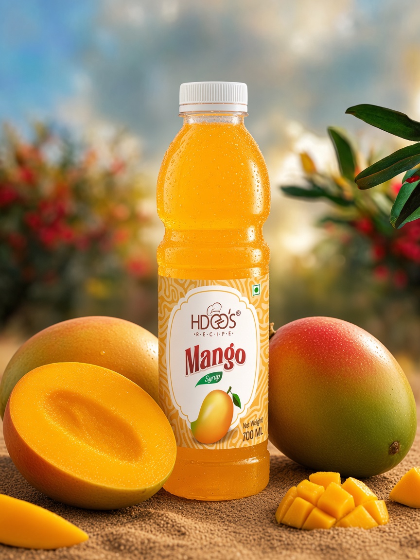 Hdees Mango syrup bottle