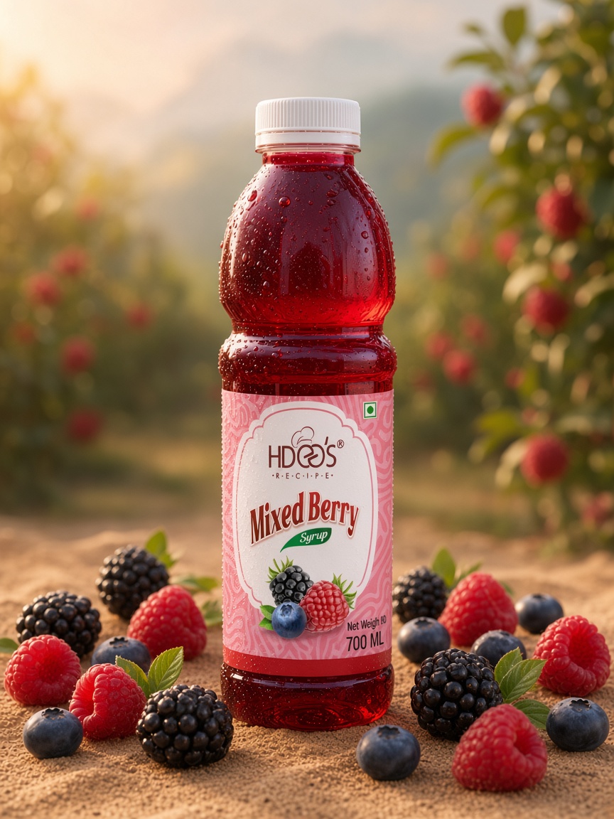 Hdees Mixed Berry syrup bottle