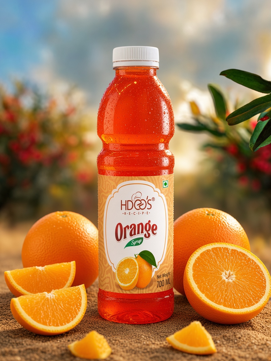 Hdees Orange syrup bottle