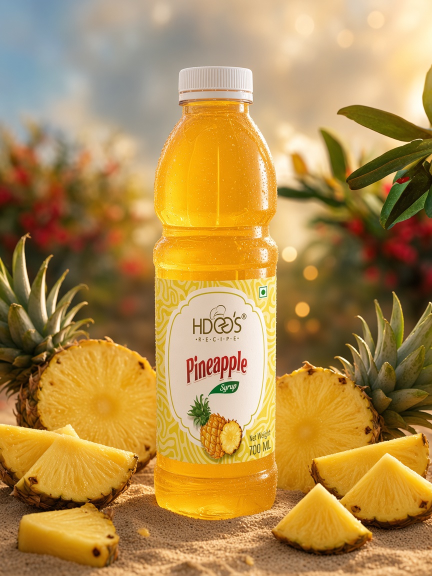 Hdees Pineapple syrup bottle