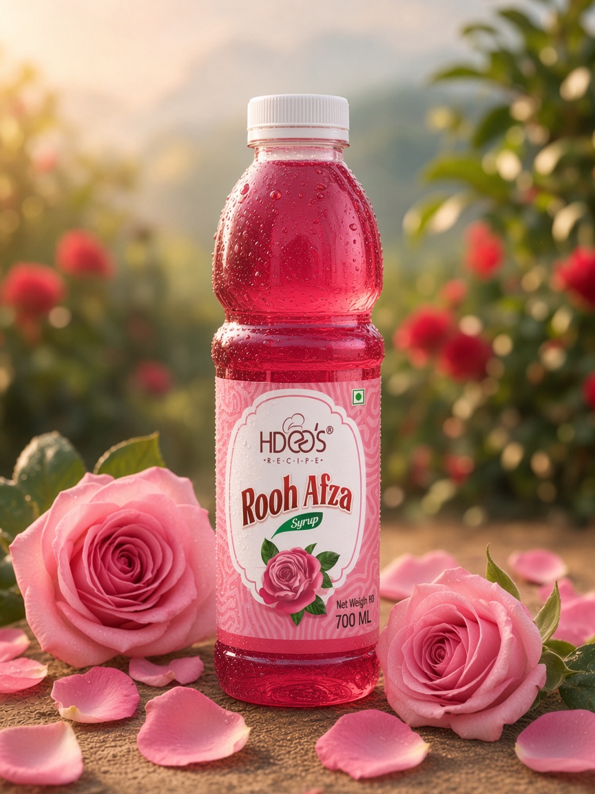 Hdees Rooh Afza syrup bottle