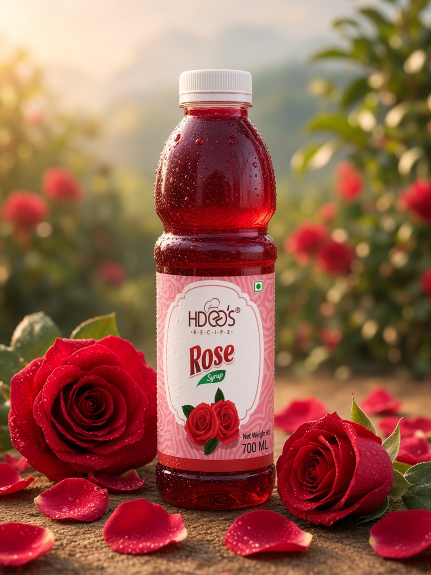 Hdees Rose syrup bottle