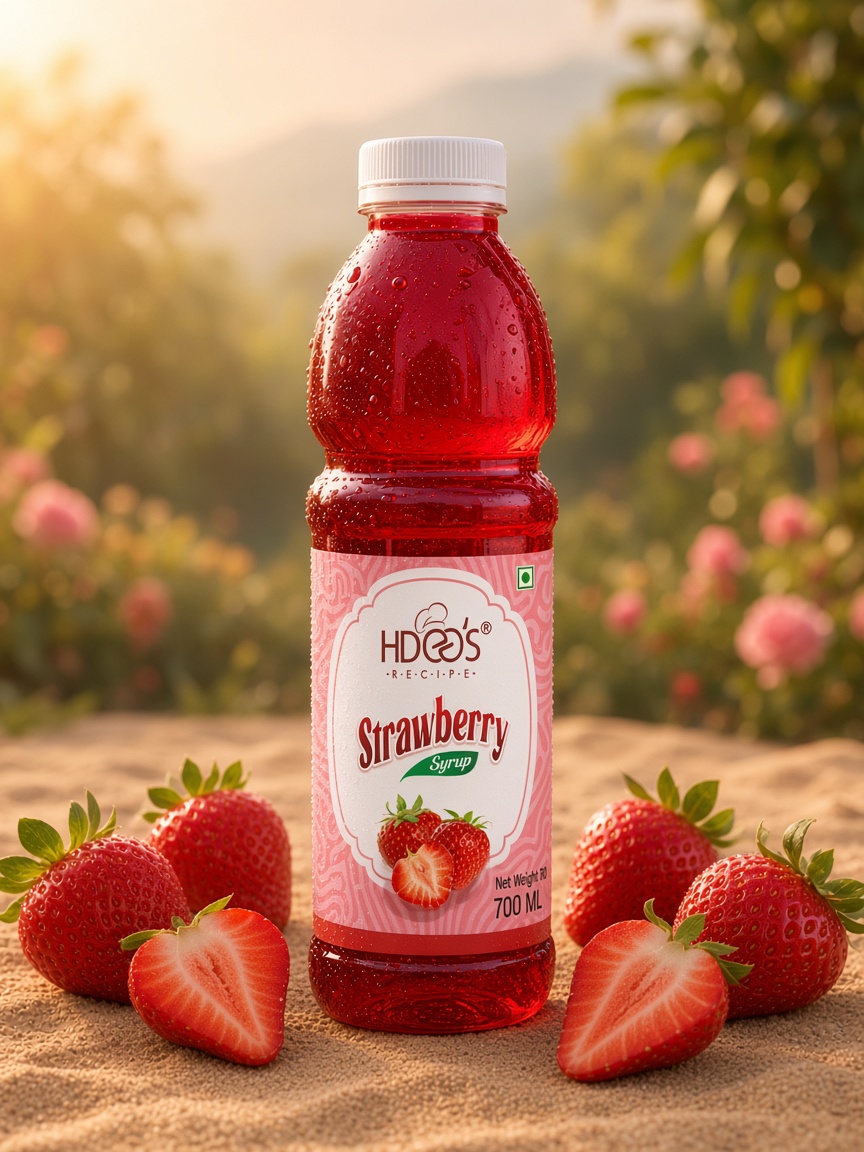 Hdees Strawberry syrup bottle